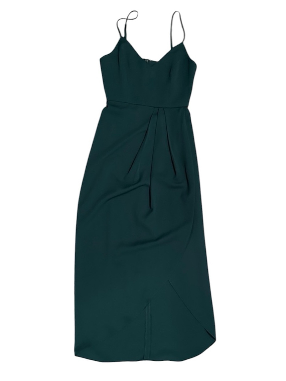 Lulu's Deep Green Midi Dress with Spaghetti Straps - Picture 1 of 7